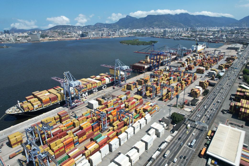 A view of containers at the port of Rio de Janeiro, Brazil, on October 22.