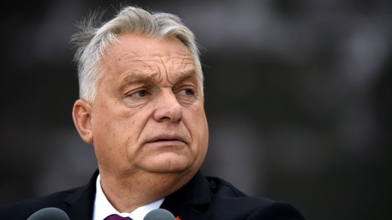 Viktor Orban, Prime Minister of Hungary, speaks in Budapest, Hungary, on October 23, 2025, at the 11th Peace March after the call of Viktor Orban and the governing Fidesz Party on the 69th anniversary of the 1956 Hungarian Revolution.