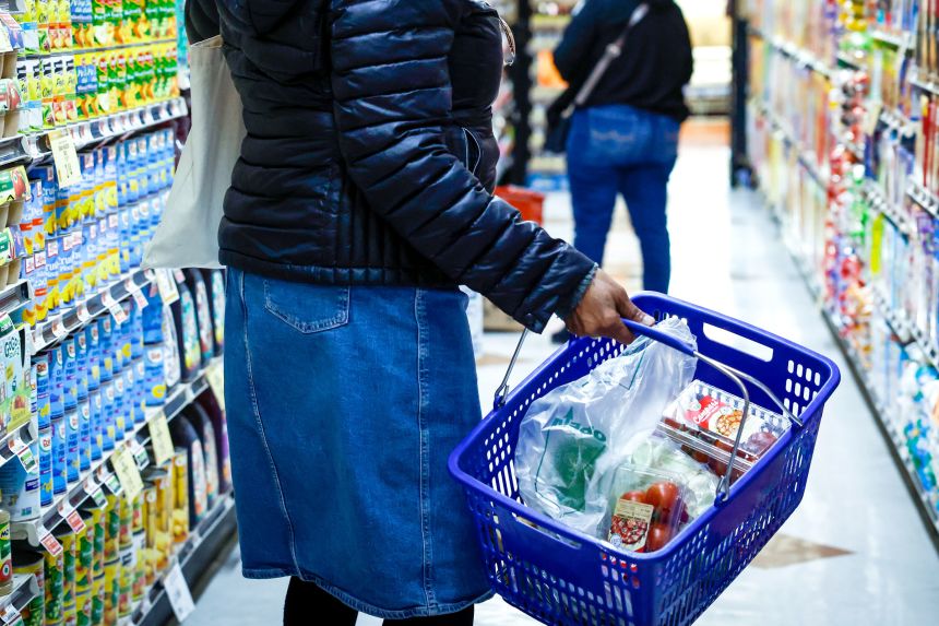 Shoppers inside a grocery store in the Bronx borough of New York, on October 24.