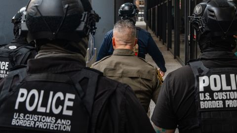 US Border Patrol commander Gregory Bovino enters the Dirksen Federal Building in Chicago on Tuesday.