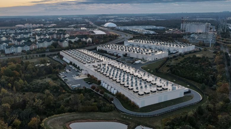 An Amazon Web Services data center in Ashburn, Virginia,  on  October 28.