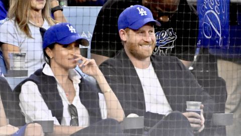 Prince Harry and Meghan wore Dodgers baseball caps while attending Game 4 of the World Series on October 29, 2025.