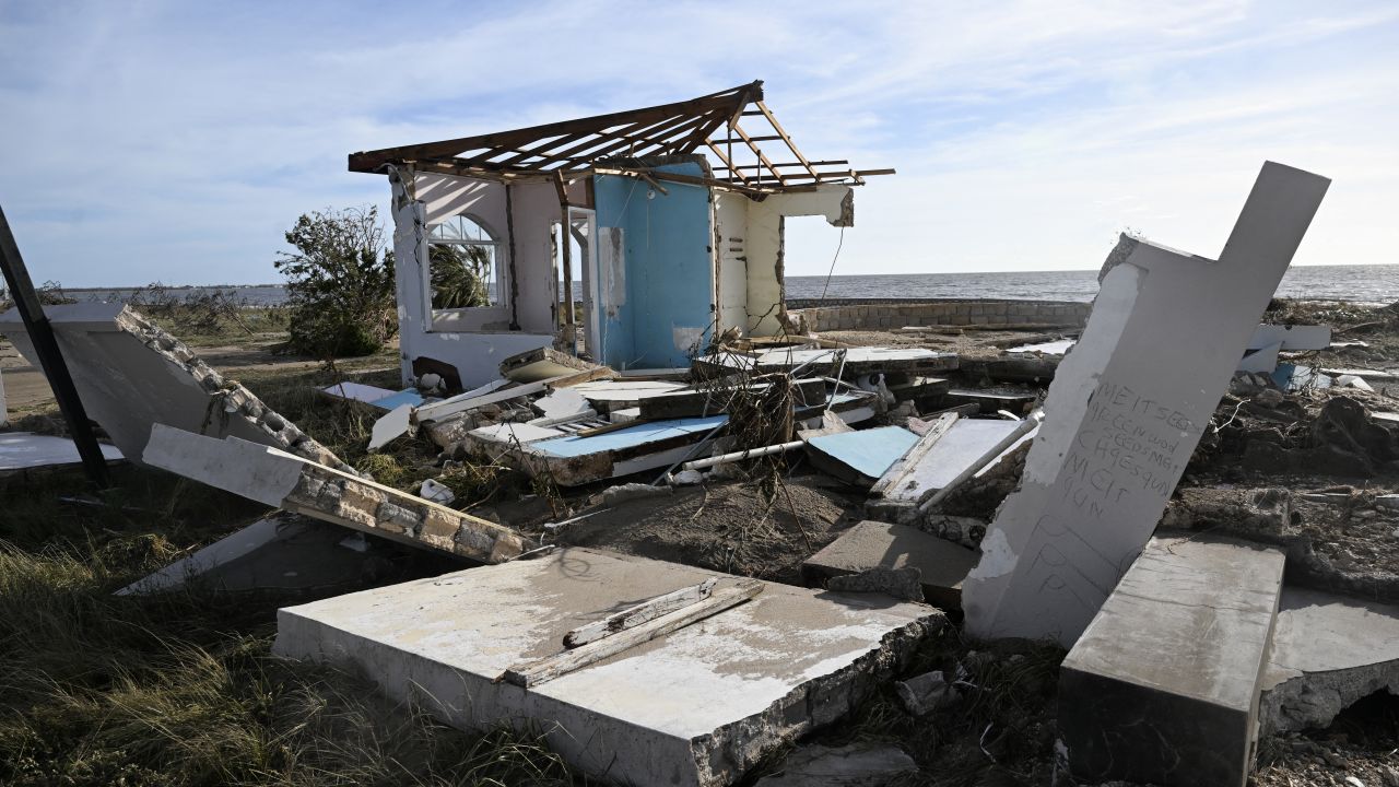 A building is seen damaged following the passage of Hurricane Melissa, in Black River, St. Elizabeth, Jamaica on October 29, 2025. Hurricane Melissa bore down on the Bahamas October 29 after cutting a path of destruction through the Caribbean, leaving 30 people dead or missing in Haiti and parts of Jamaica and Cuba in ruins. 
Somewhat weakened but still threatening, Melissa will bring damaging winds and flooding rains to the Bahamas Wednesday before moving on to Bermuda late Thursday, according to the US National Hurricane Center (NHC). (Photo by Ricardo Makyn / AFP) (Photo by RICARDO MAKYN/AFP via Getty Images)          
