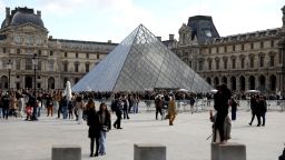 A view of the courtyard at the Louvre museum in Paris