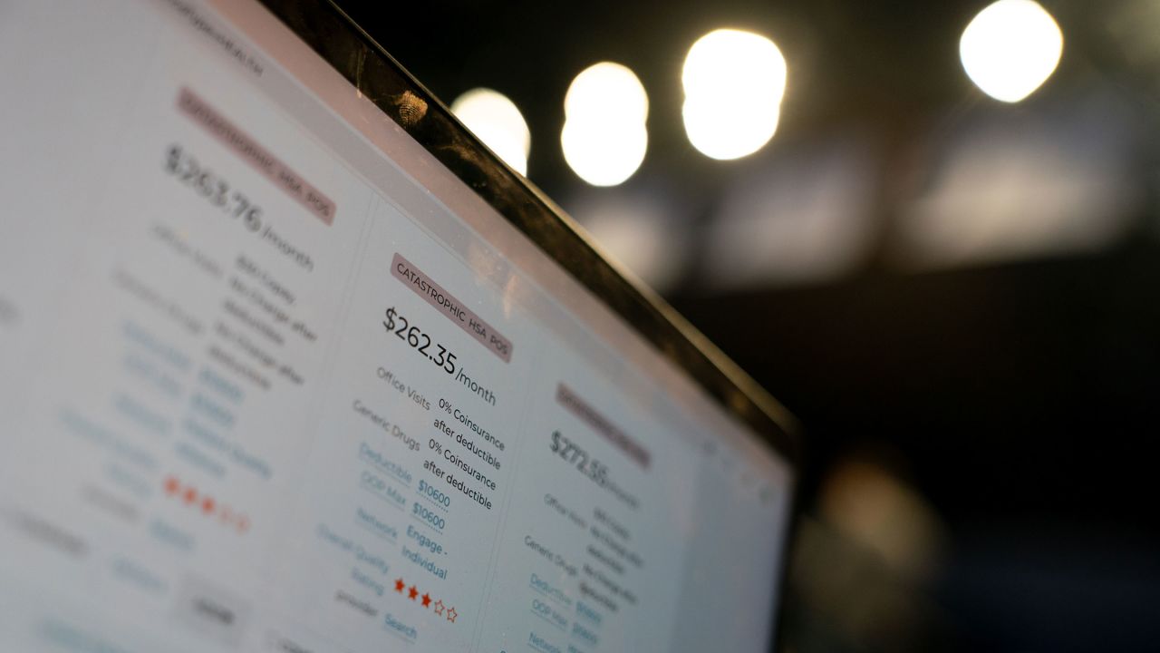 A price estimate on the healthcare.gov website, pictured on a laptop arranged in Norfolk, Virginia, on Saturday, November 1, 2025.