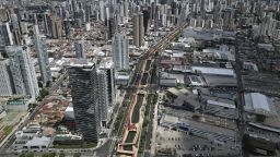 Aerial view of downtown Belem ahead of the COP30 Brazil Amazonia 2025 on November 3, 2025 in Belem, Brazil. The Conference of the Parties (COP) meets annually to discuss and negotiate on climate change. Brazil will host the climate summit on November 6 and 7 and the 30th COP meeting between November 10 and 21 in Belem.