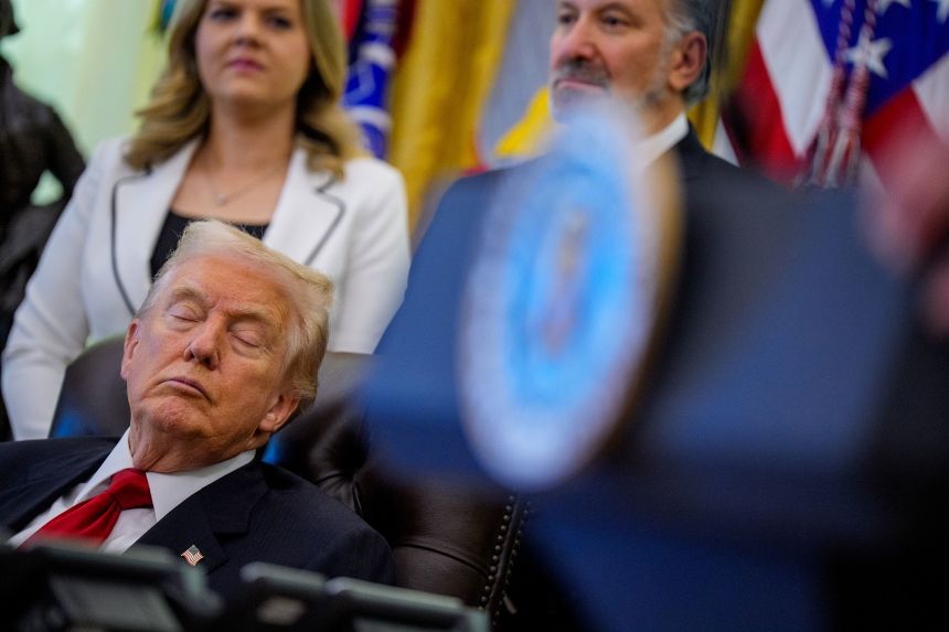 President Donald Trump appears at an event on lowering drug prices in the Oval Office at the White House on November 6, 2025.