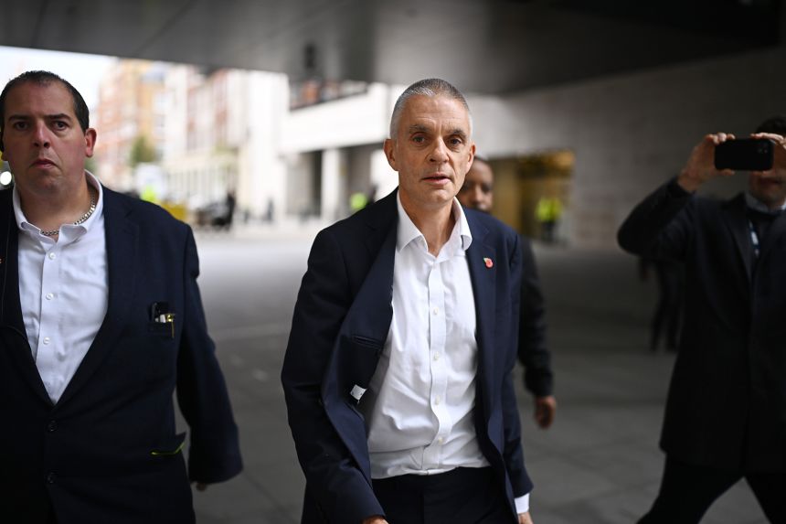 Former BBC Director-General Tim Davie arrived at Broadcasting House, the BBC's headquarters in London, on Tuesday.