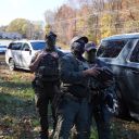 CHARLOTTE, NORTH CAROLINA - NOVEMBER 16: Department of Homeland Security Investigations Officers operate a drone in search of two individuals who fled the scene after being stopped while selling flowers on the side of the road on November 16, 2025 in Charlotte, North Carolina. This comes on the second day of "Operation Charlotte's Web," an ongoing immigration enforcement surge across the Charlotte region. (Photo by Ryan Murphy/Getty Images)