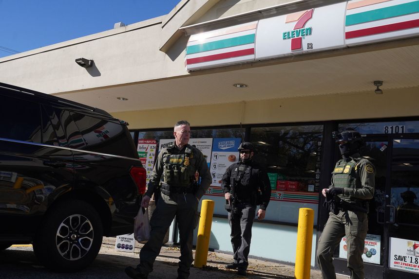 US Border Patrol official Greg Bovino leaves a 7-Eleven gas station Monday in Charlotte, North Carolina.