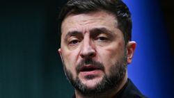 Ukraine's President Volodymyr Zelensky attends a joint press conference with Turkey's President following their meeting at the Presidential Complex in Ankara on November 19, 2025. Zelensky said he wants to reinvigorate frozen peace talks, which have faltered after several rounds of Russia-Ukraine talks in Istanbul this year failed to yield a breakthrough. Moscow has not agreed to a ceasefire and instead kept advancing on the front and bombarding Ukrainian cities.