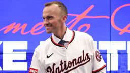 Washington Nationals manager Blake Butera smiles as he introduced during a press conference at Nationals Park on Monday.