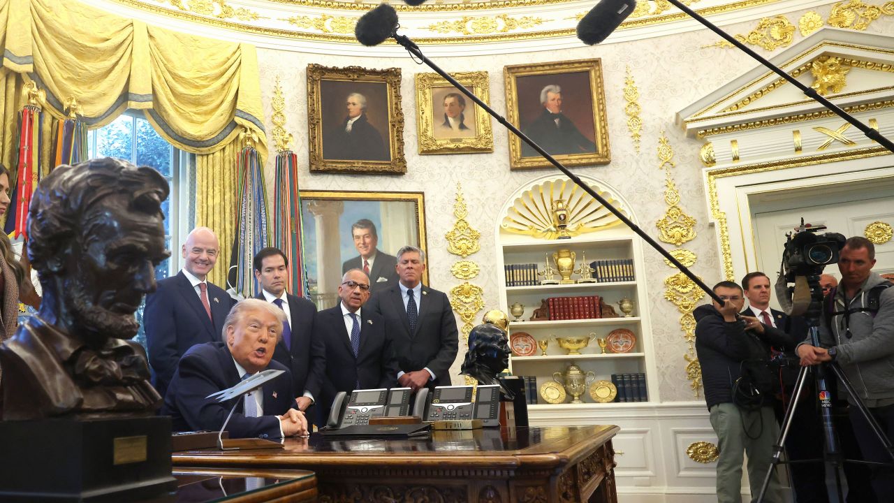 President Donald Trump delivers remarks fromthe Oval Office of the White House on Monday, November 17, in Washington, DC.