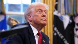 President Donald Trump delivers remarks in the Oval Office of the White House on November 21, 2025.