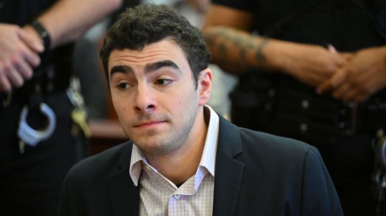 Luigi Mangione appears for the second day of a suppression of evidence hearing in the killing of UnitedHealthcare CEO Brian Thompson Tuesday in Manhattan Criminal Court. Mangione's lawyers argue police officers did not read Mangione his Miranda rights before speaking to him and did not have a proper warrant when they searched his backpack at a Pennsylvania McDonald's.