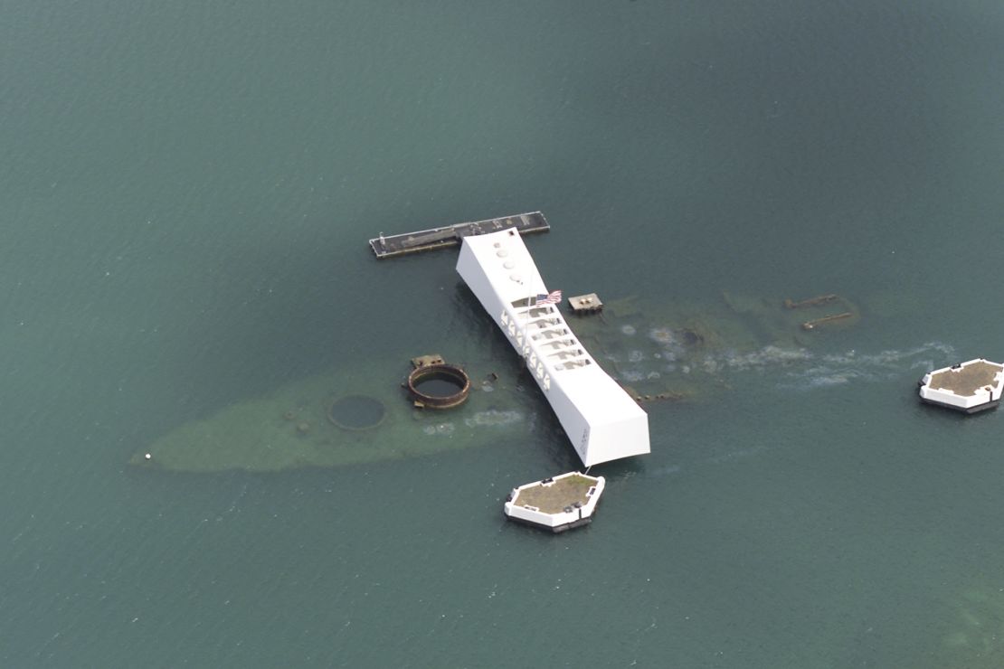 The USS Arizona Memorial in Pearl Harbor in 2001.