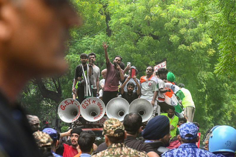 Indian Education Minister Dharmendra Pradhan resigns amid protests over university entrance exam leak; tens of thousands of Gen Z protesters demand accountability.