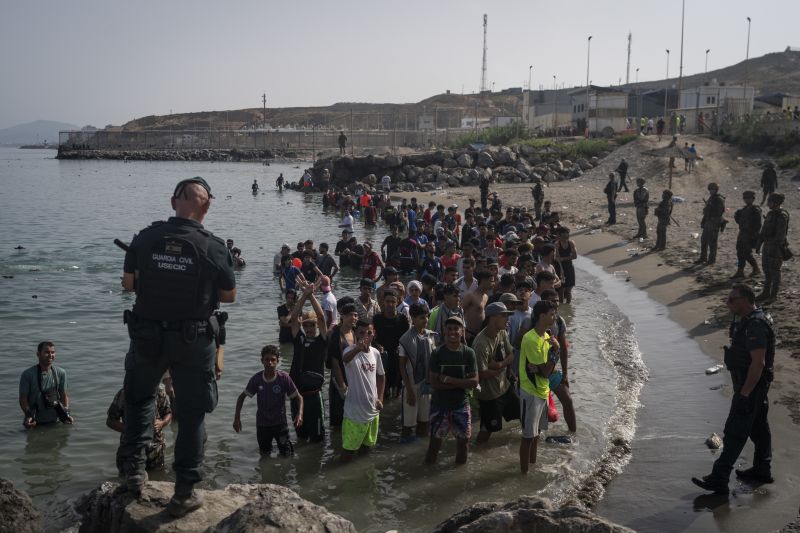 Ceuta grapples with aftermath of border surge as most migrants leave Spanish territory; far-right politicians descend, Vox calls it 'an invasion'