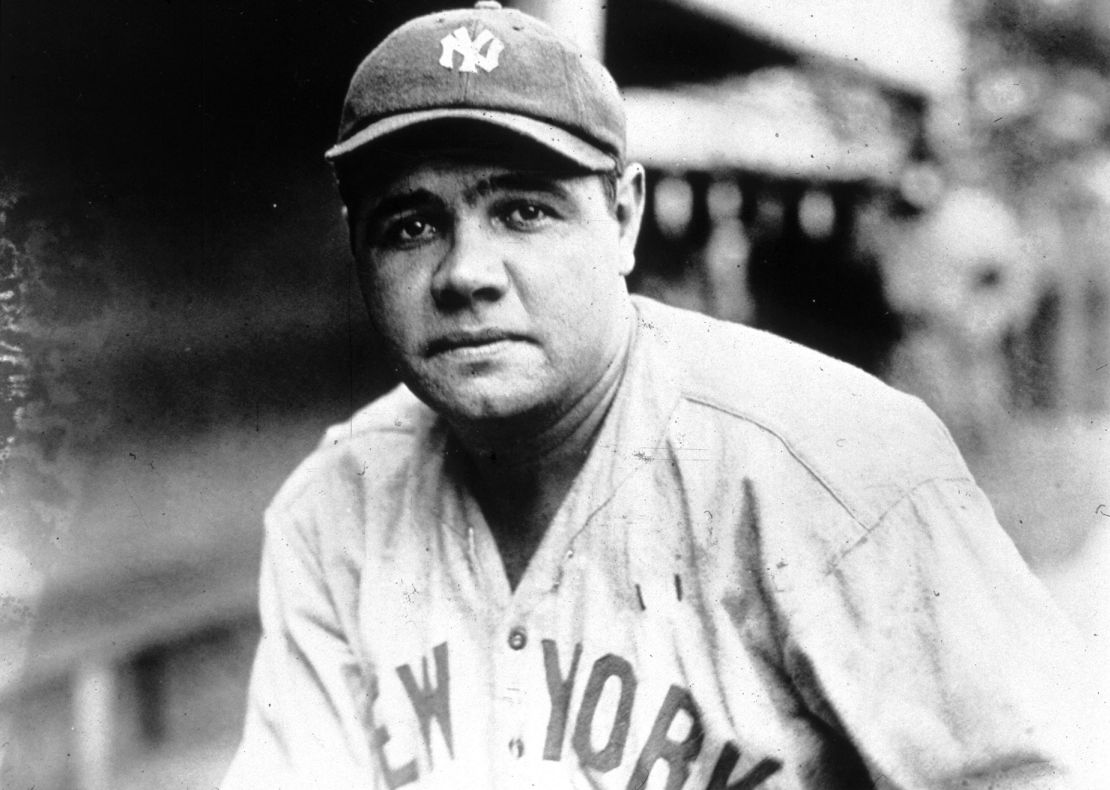 Babe Ruth circa 1930. The baseball heavyweight’s jerseys have broken multiple records at auction.