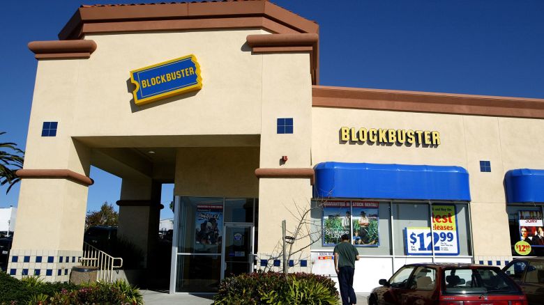 The exterior of a Blockbuster video rental store is seen February 10, 2004 in San Francisco.