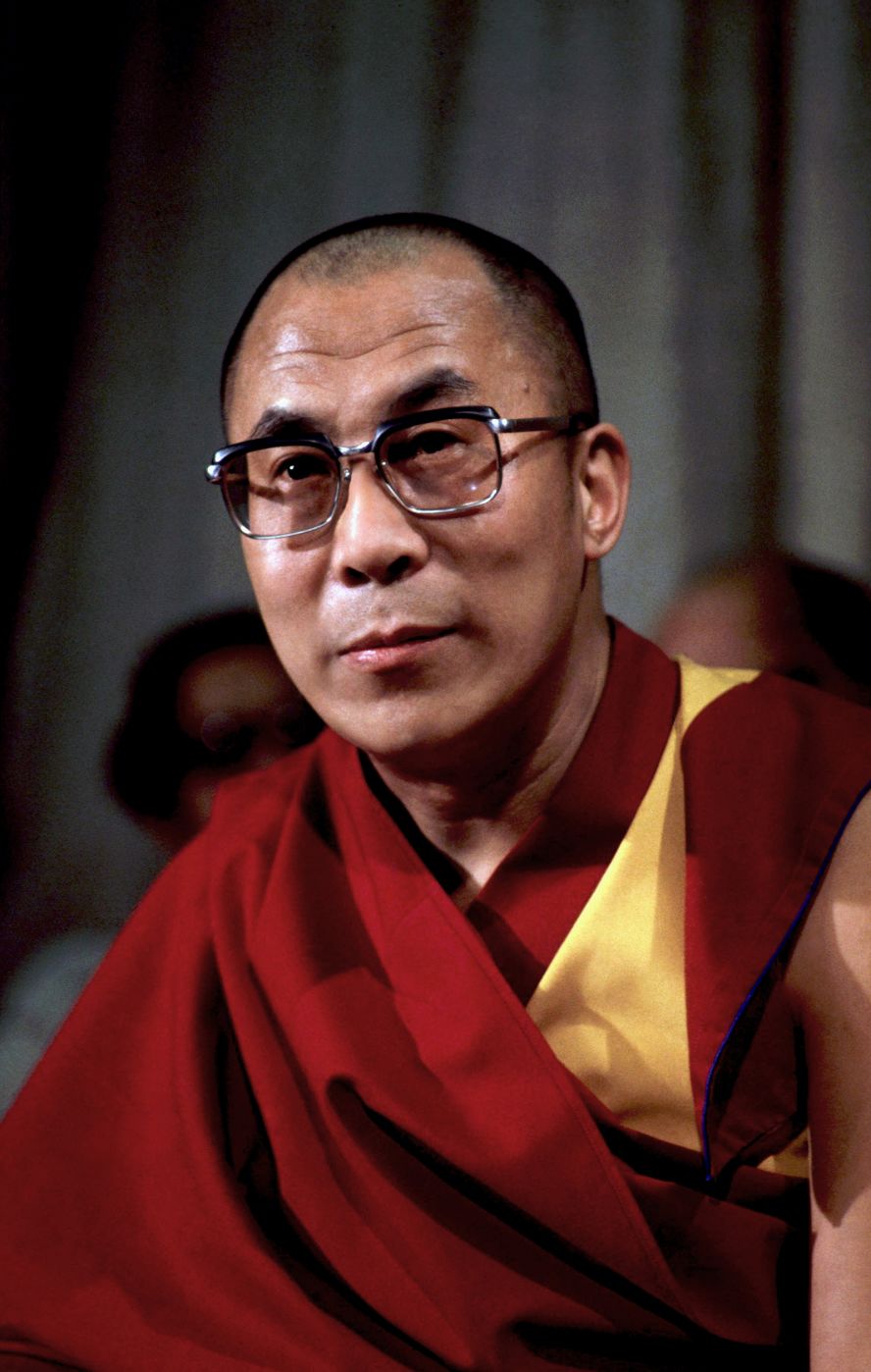 The Dalai Lama arrives at Heathrow Airport in London in 1981.