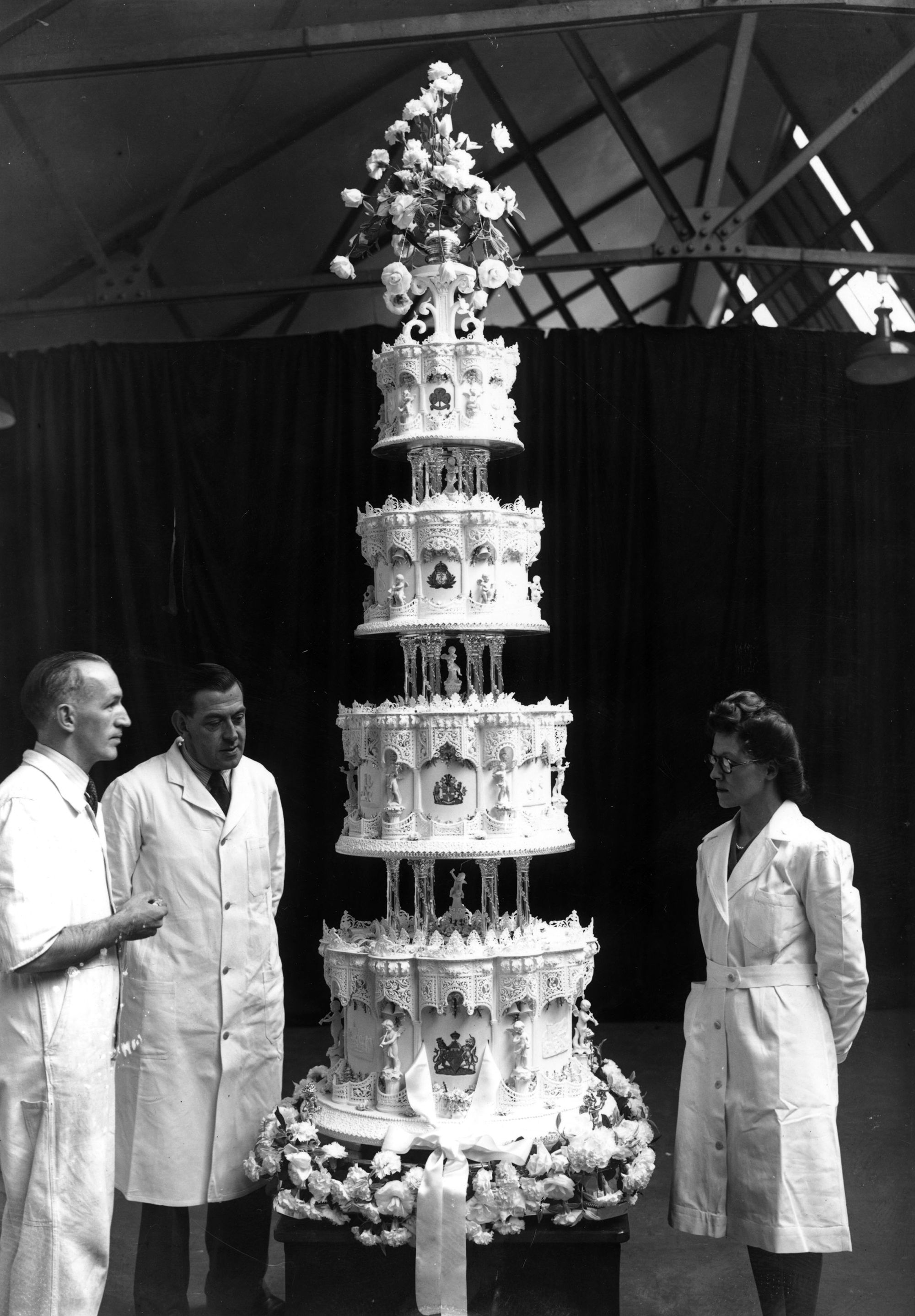 The nine-foot tall cake was made by McVitie and Price Ltd.