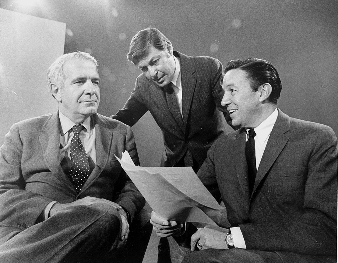 (From left) Harry Reasoner, Don Hewitt, Mike Wallace on '60 Minutes' in 1968.