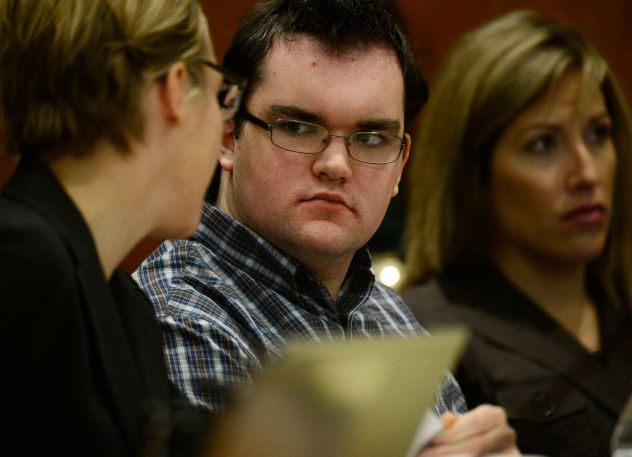 Austin Sigg appears in Jefferson County Court, in Golden, for a sentencing hearing, November 18, 2013.