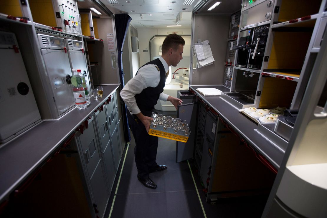 Crew can heat hundreds of meals at a time in the the aircraft's convection and steam ovens.