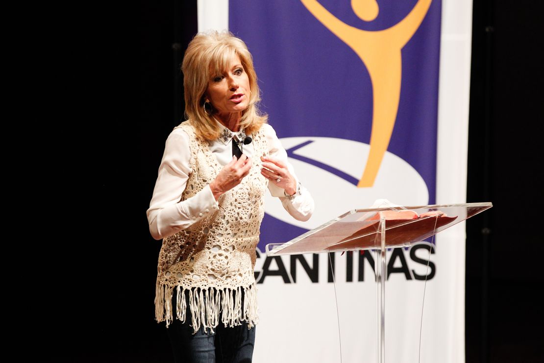 Evangelist and author Beth Moore speaks at an event on October 6, 2014, in Nashville, Tennessee.