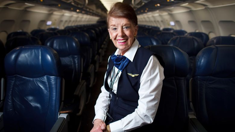 Bette Burke-Nash is the longest serving flight attendant at US Airways. She now flies the shuttle flight between Boston and Washington.