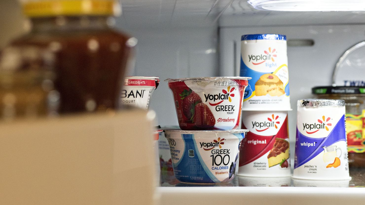 General Mills Inc. Yoplait brand yogurt products are arranged for a photograph in Tiskilwa, Illinois, U.S., on Wednesday, March 18, 2015.