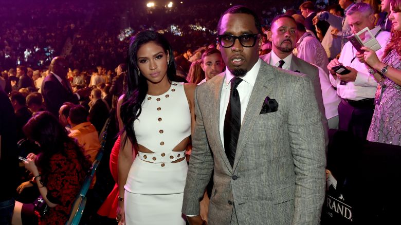 Model Cassie Ventura (L) and Sean "Puff Daddy" Combs pose ringside at "Mayweather VS Pacquiao" presented by SHOWTIME PPV And HBO PPV at MGM Grand Garden Arena on May 2, 2015 in Las Vegas, Nevada.