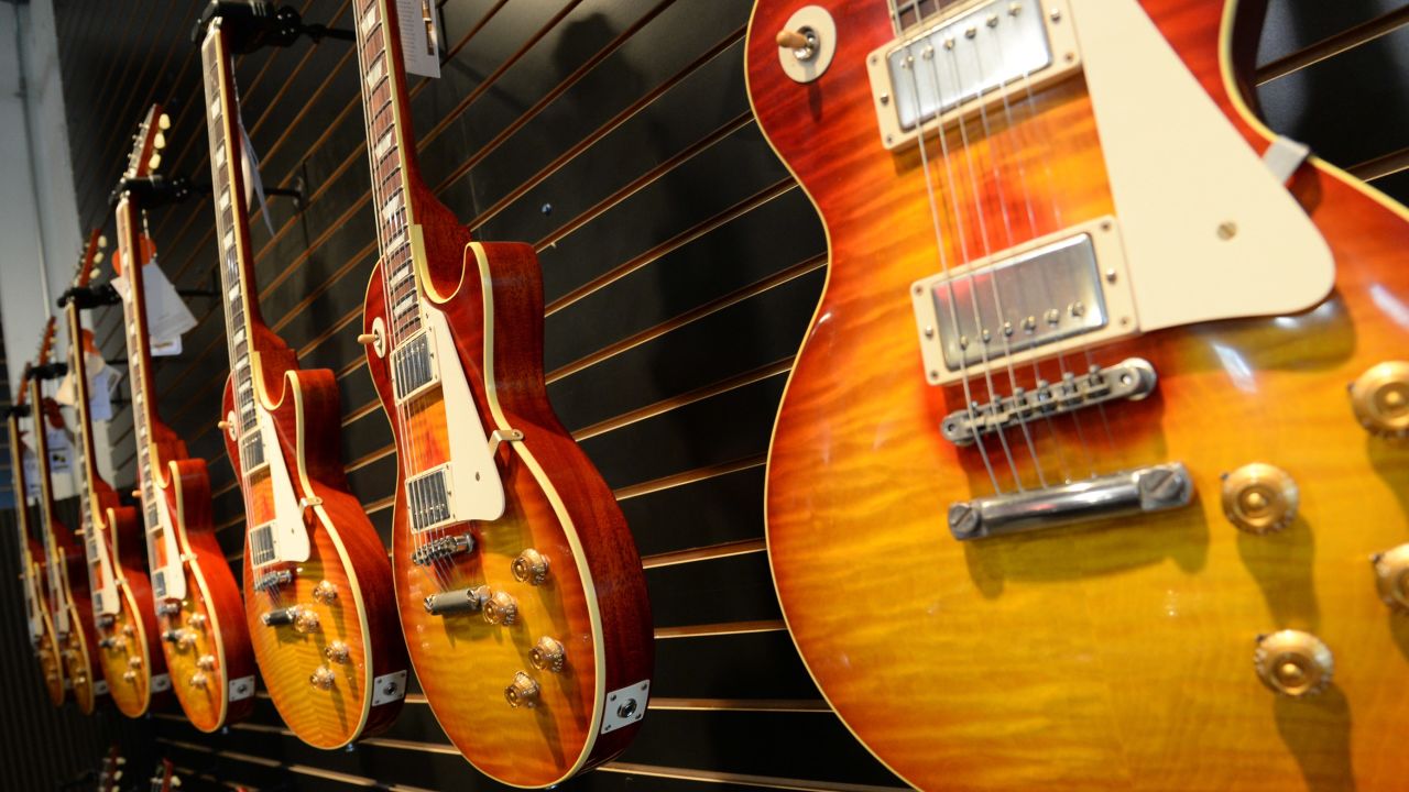 NASHVILLE, TN - MAY 19:  Views of The Gibson Custom Southern Rock tribute 1959 Les Paul Guitar at the Gibson factory on Church on May 19, 2014 in Nashville, Tennessee.  (Photo by Rick Diamond/Getty Images for Webster PR)