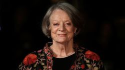 LONDON, ENGLAND - OCTOBER 13:  Maggie Smith arrives at "The Lady In The Van" - Centrepiece Gala, at Odeon Leicester Square on October 13, 2015 in London, England.  (Photo by John Phillips/Getty Images for BFI)