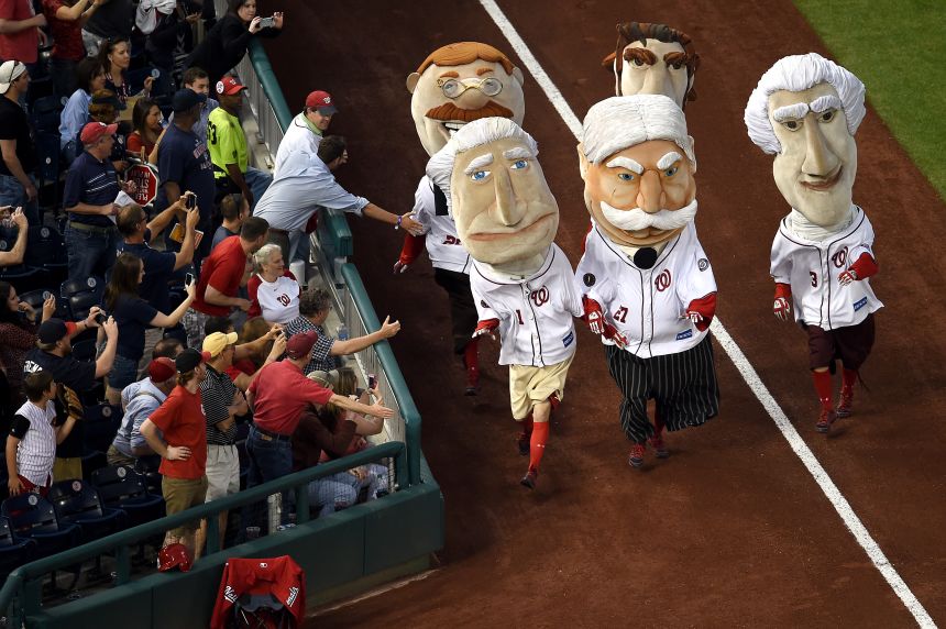 The racing presidents in Washington, DC, are one of the league's many mascot races nowadays.