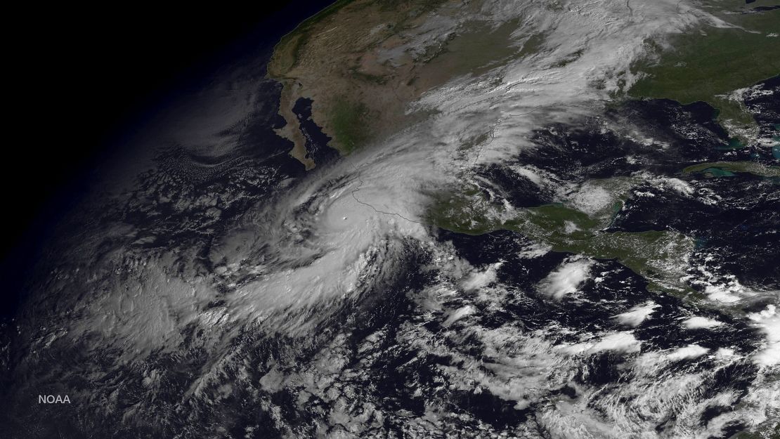 Hurricane Patricia is seen churning in the Pacific on October 23, 2015.