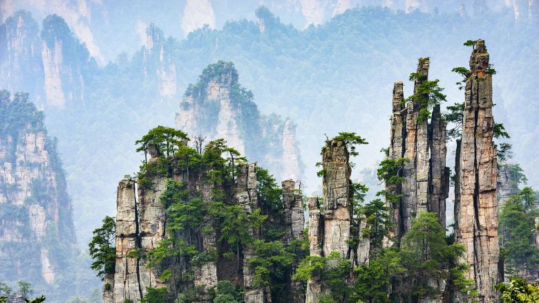 Imperial Pen Peak of Zhangjiajie. Located in Wulingyuan Scenic and Historic Interest Area which was designated a UNESCO World Heritage Site as well as an AAAAA scenic area in china.