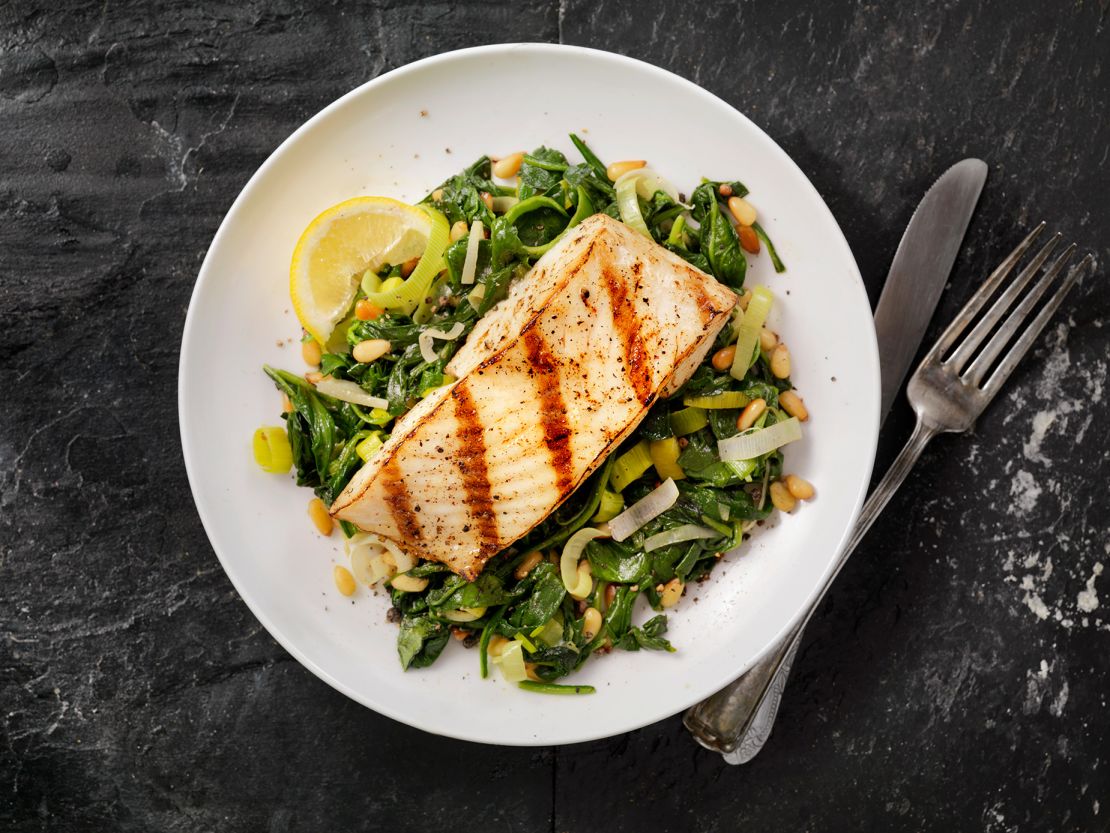 Fatty fish such as salmon, cod, trout and herring are full of heart healthy omega-3 fatty acids.