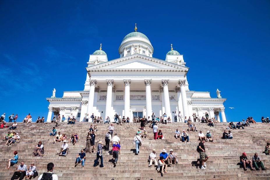 <strong>1. Finland: </strong>For the seventh consecutive year, Finland is the world's happiest country, according to the 2024 World Happiness Report. Pictured: Helsinki Cathedral in Finland's capital city