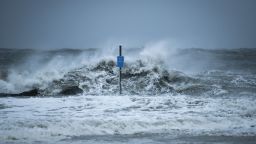 CAPE MAY, NEW JERSEY - JANUARY 23:  Waves crash on the beach on January 23, 2016 in Cape May, New Jersey. A major snowstorm is upon the East Coast this weekend with some areas expected to receive over a foot of snow.  (Photo by Andrew Renneisen/Getty Images)