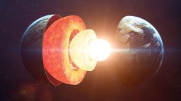 Earth core structure. Elements of this image furnished by NASA