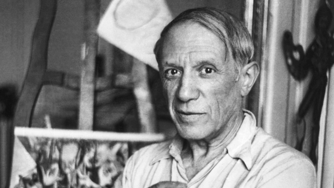 Pablo Picasso in his Paris studio in 1920
