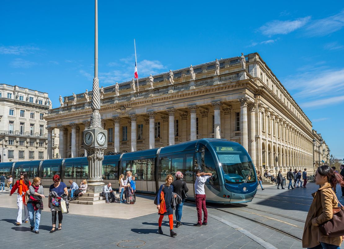 Walkability and public transportation, including the tram in Bordeaux, France, make life without a car more feasible for some Americans living abroad.