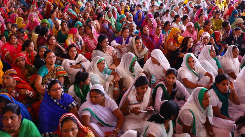 In this 2016 file photo, Indian dalit women attend the Dalit Conference on the eve of the B.R Ambedkar Jayanti at Ramleela Maidan in Jaipur, India.