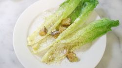 NEW YORK, NY - APRIL 16:  View of Caesar salad finished dish during Chef Michael Lomonaco's The Name Game class at The 8th Annual New York Culinary Experience Presented By New York Magazine And The International Culinary Center - Day 1 at New York Culinary Experience on April 16, 2016 in New York City.  (Photo by Neilson Barnard/Getty Images for the New York Culinary Experience)