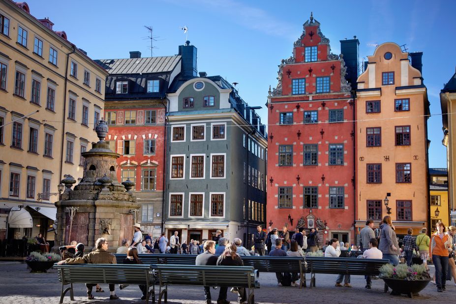 <strong>4. Sweden: </strong>The annual ranking is based on a life evaluation score submitted by participants in each country. Pictured: The great square (Stortorget) in Stockholm's Gamla Stan