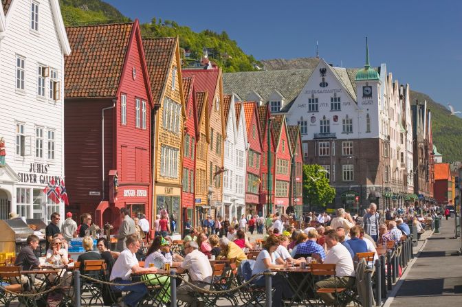 <strong>7. Norway </strong>is once again No. 7. It has the lowest ranking of the Nordic countries. Bergen is pictured.