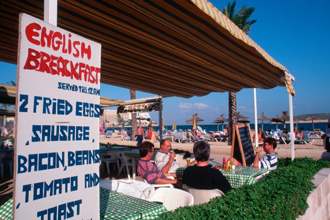 <strong>Holidays in grease: </strong>It's always good to try the local cuisine when on vacation. For some Brits, when traveling to Spain, it's also nice to have a taste of home.