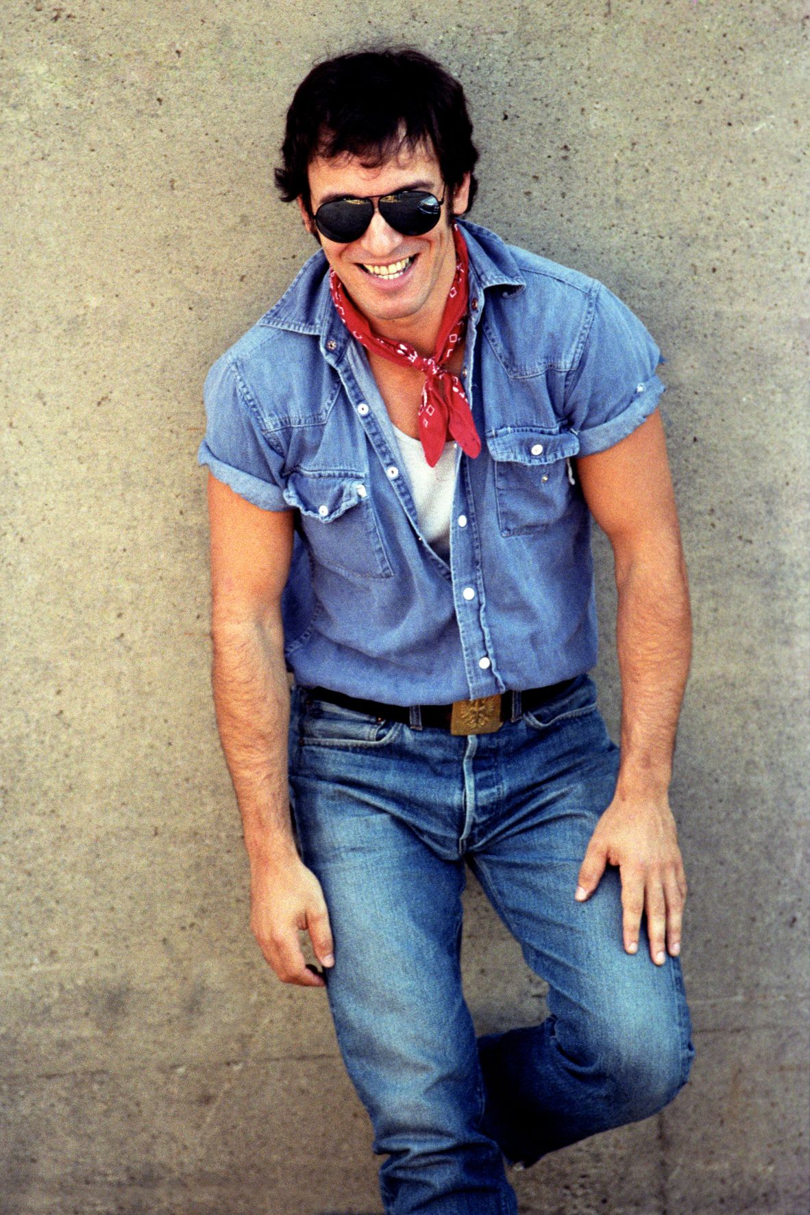 Bruce Springsteen poses before a concert during his "Born in the USA" tour in Philadelphia, 1984.